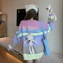 Unzzy Striped Long Sleeve Sweater KF50010 HOT SALE