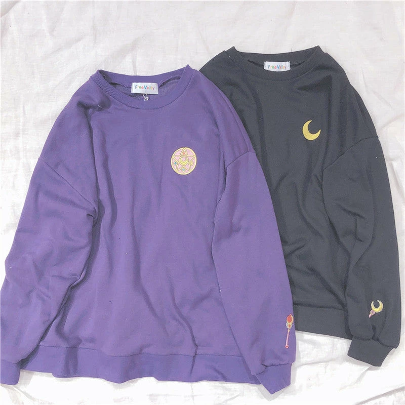 Unzzy Sailor Moon Embroidered Sweatshirt KF9481 5 Unzzy Sailor Moon Embroidered Sweatshirt KF9481