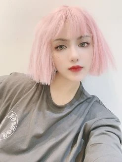 Unzzy HOT SALE Harajuku Pink Short Wig KF81272
