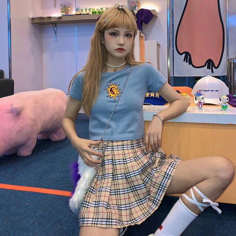 Unzzy Ulzzang Embroidered T-Shirt KF9126 3 Unzzy Ulzzang Embroidered T-Shirt KF9126