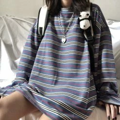 Unzzy Unisex Striped T-shirt KF81502 HOT SALE