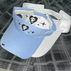Unzzy Blue And White SKULL CAP KF82807