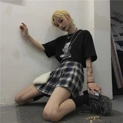 Unzzy HOT SALE Plaid Pleated Skirt KF9513