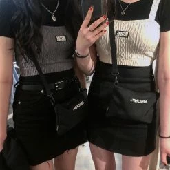 Unzzy Ulzzang Black Crossbody Bag KF81280