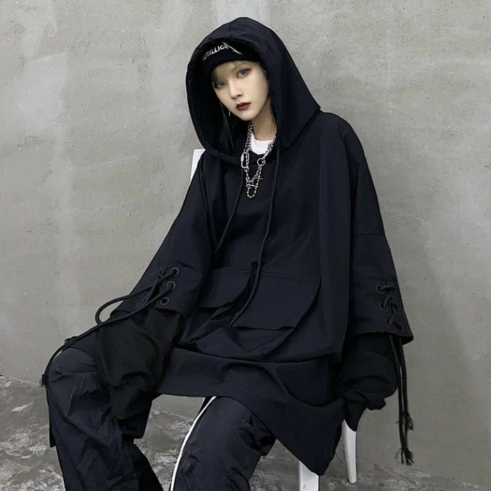 Unzzy HOT SALE Punk Workwear Hoodie KF82346 3 Unzzy HOT SALE Punk Workwear Hoodie KF82346