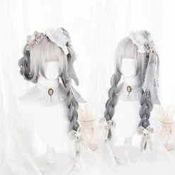 Unzzy HOT SALE Lolita Gradient Gray Long Straight Wig KF82676