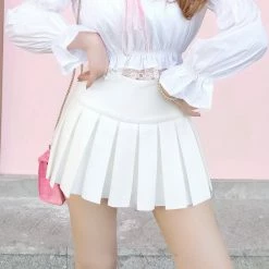 Kfashionstyle HOT SALE White Pleated Skirt KF2008