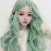 Unzzy Green Long Roll Wig KF90501