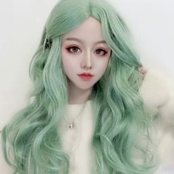 Unzzy Green Long Roll Wig KF90501