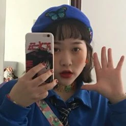 Unzzy Butterfly Embroidered Beret KF9548