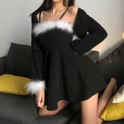 Unzzy Two-piece Black Dress KF81998 HOT SALE