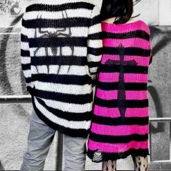 Unzzy Dark Striped Sweater KF82621 HOT SALE