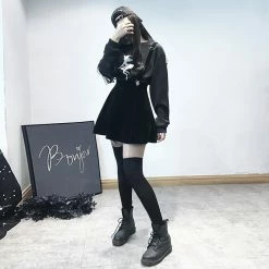 Unzzy HOT SALE Harajuku Black Strap Dress KF90579 9 Unzzy HOT SALE Harajuku Black Strap Dress KF90579