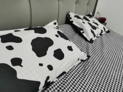 Unzzy HOT SALE Cow Black And White Spots Four-piece Set KF82238