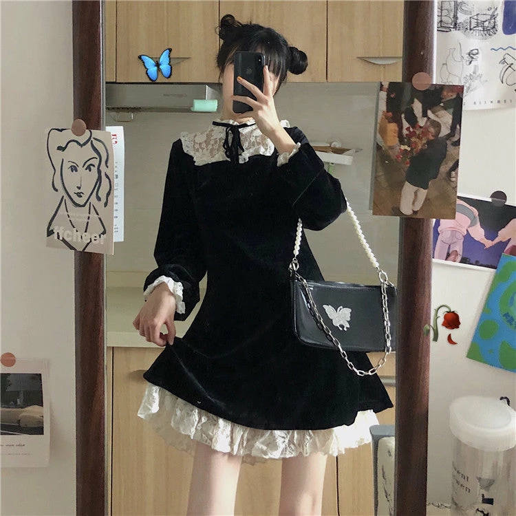 Unzzy Lace Black Dress KF81628 HOT SALE 1 Unzzy Lace Black Dress KF81628 HOT SALE