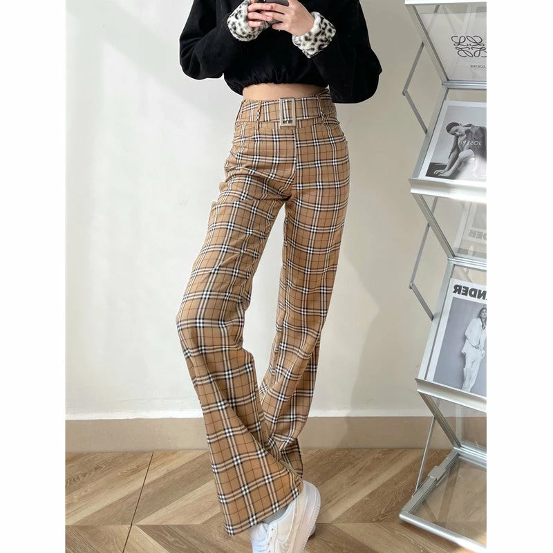 Unzzy Retro Plaid Trousers KF82128 3 Unzzy Retro Plaid Trousers KF82128