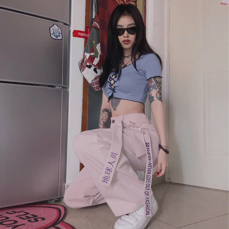 Unzzy Pink Cargo Pants KF9266 1 Unzzy Pink Cargo Pants KF9266