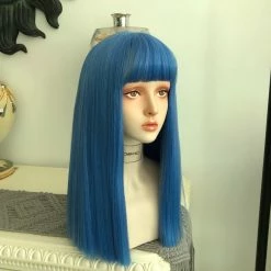 Unzzy Long Blue Straight Wig KF81265 7 Unzzy Long Blue Straight Wig KF81265