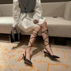 Unzzy Lace-up High Heels KF82052 HOT SALE