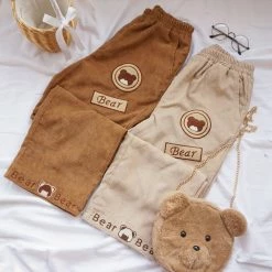 Unzzy HOT SALE Bear Corduroy Pants KF7611