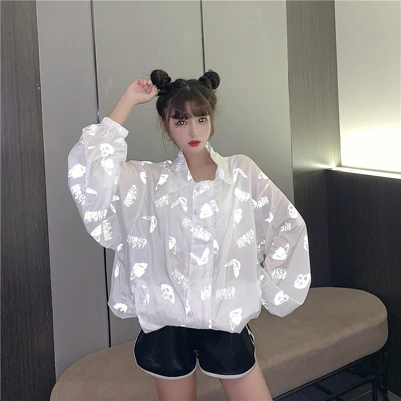 Unzzy HOT SALE Butterfly Reflective Shirt KF81491 6 Unzzy HOT SALE Butterfly Reflective Shirt KF81491