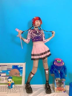 Unzzy Pink Lace Skirt KF81888