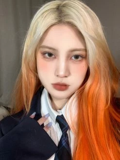 Unzzy Golden Gradient Orange Wig KF81760