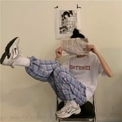 Unzzy Casual Plaid Pants KF81784