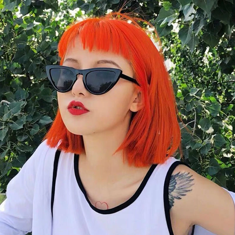 Unzzy HOT SALE Orange Short Straight Wig KF9309 2 Unzzy HOT SALE Orange Short Straight Wig KF9309