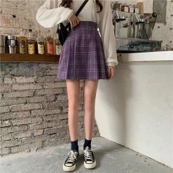 Unzzy Korean Plaid Skirt KF81158