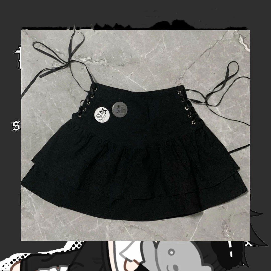 Unzzy Punk Black Skirt KF82800 2 Unzzy Punk Black Skirt KF82800