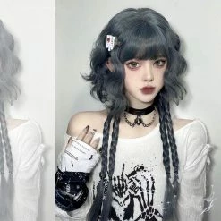 Unzzy HOT SALE Dark Blue Short Curly Wig KF82819