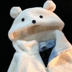 Unzzy Cute Bear Ear Lamb Wool Coat KF82424 HOT SALE