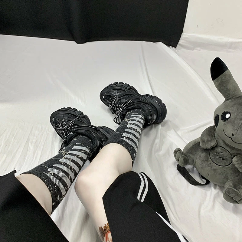 Unzzy HOT SALE Fashion Black And White Socks KF90442 3 Unzzy HOT SALE Fashion Black And White Socks KF90442