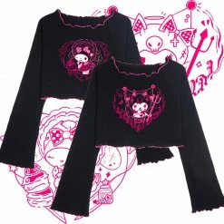 Unzzy Black Kuromi T-shirt KF81991 HOT SALE