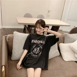 Unzzy HOT SALE Black Short Sleeve T-shirt KF90651