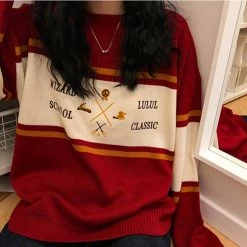 Unzzy Embroidered Striped Sweater KF9195 HOT SALE