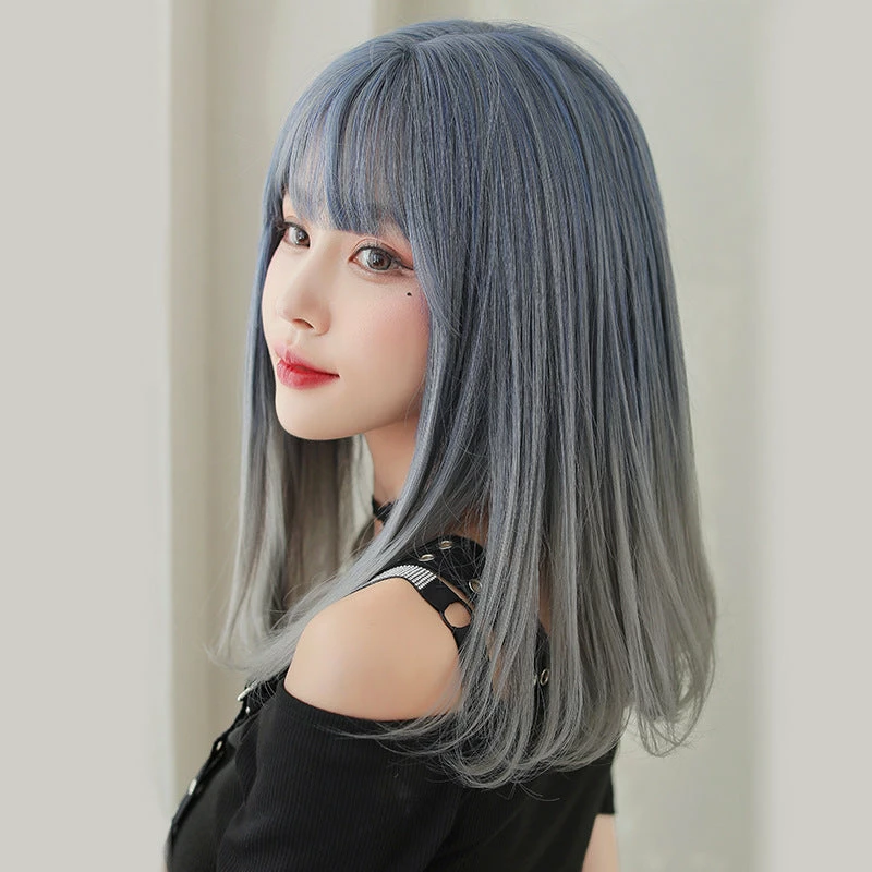 Unzzy Blue Gradient Gray Wig KF8208 HOT SALE 4 Unzzy Blue Gradient Gray Wig KF8208 HOT SALE