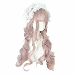 Unzzy Pink Long Curly Wig KF81694