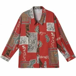 Unzzy HOT SALE Vintage Red Shirt KF81530 9 Unzzy HOT SALE Vintage Red Shirt KF81530