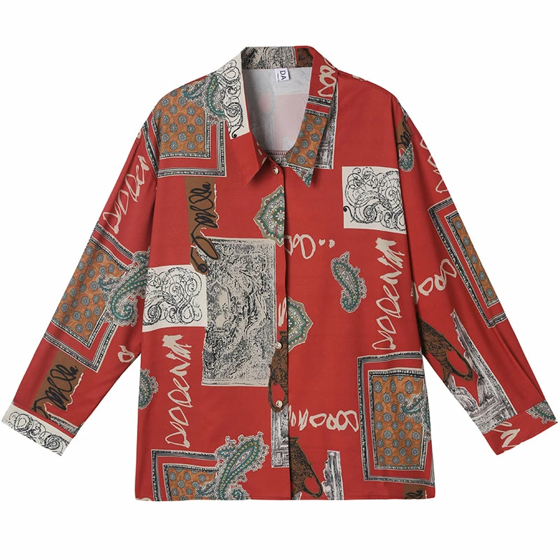 Unzzy HOT SALE Vintage Red Shirt KF81530 5 Unzzy HOT SALE Vintage Red Shirt KF81530