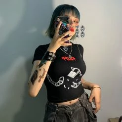 Unzzy HOT SALE Harajuku Black T-shirt KF9132 9 Unzzy HOT SALE Harajuku Black T-shirt KF9132