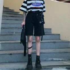 Unzzy HOT SALE Ulzzang Black Shorts KF90747