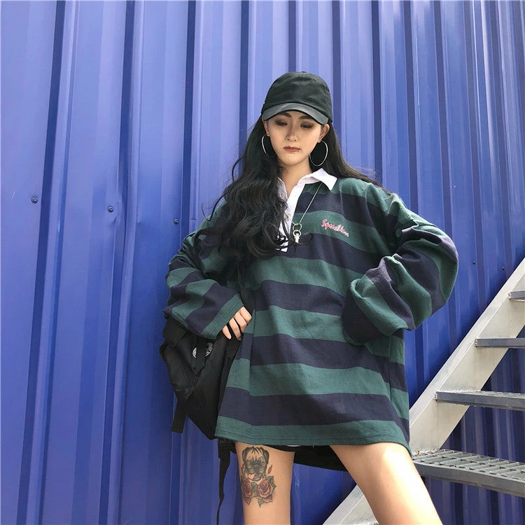 Unzzy HOT SALE Harajuku Style Striped T-shirt KF81532 3 Unzzy HOT SALE Harajuku Style Striped T-shirt KF81532