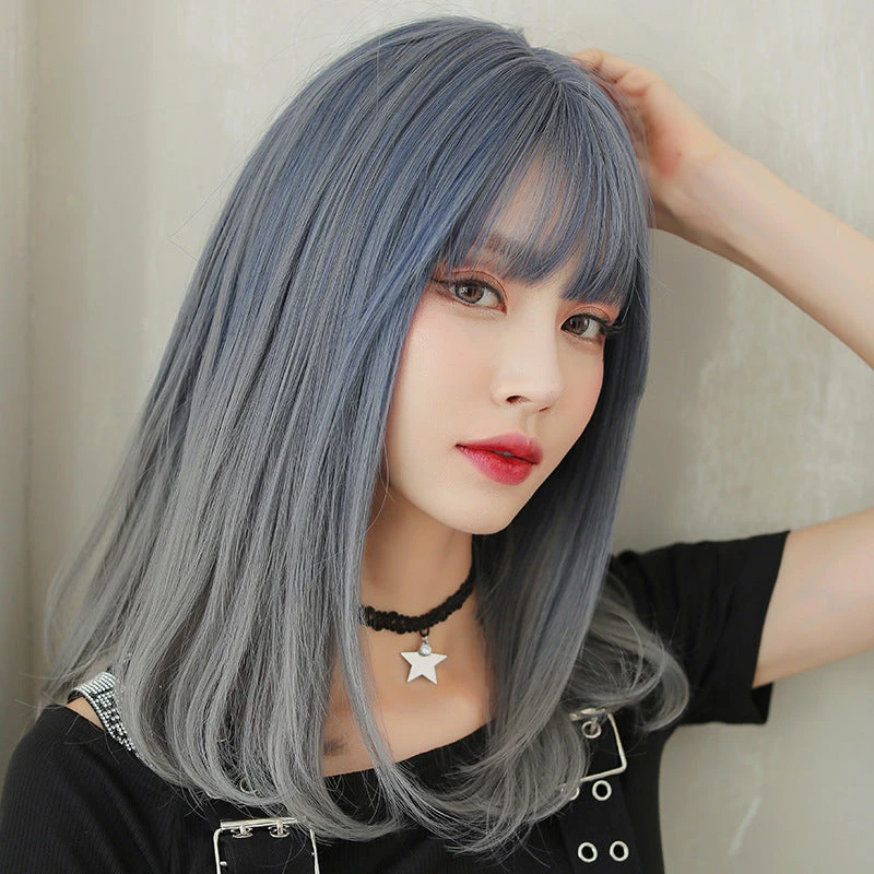 Unzzy Blue Gradient Gray Wig KF8208 HOT SALE 1 Unzzy Blue Gradient Gray Wig KF8208 HOT SALE