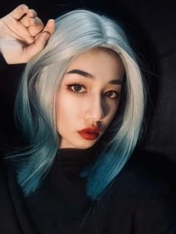 Unzzy Silver Green Gradient Wig KF81085 HOT SALE