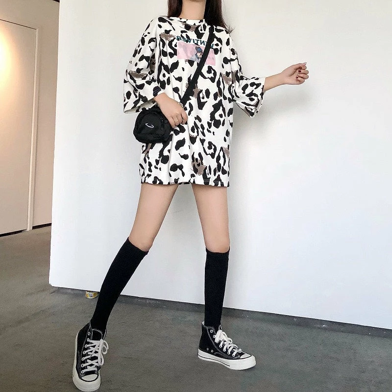 Unzzy HOT SALE Ulzzang Cow T-shirt KF81497 4 Unzzy HOT SALE Ulzzang Cow T-shirt KF81497