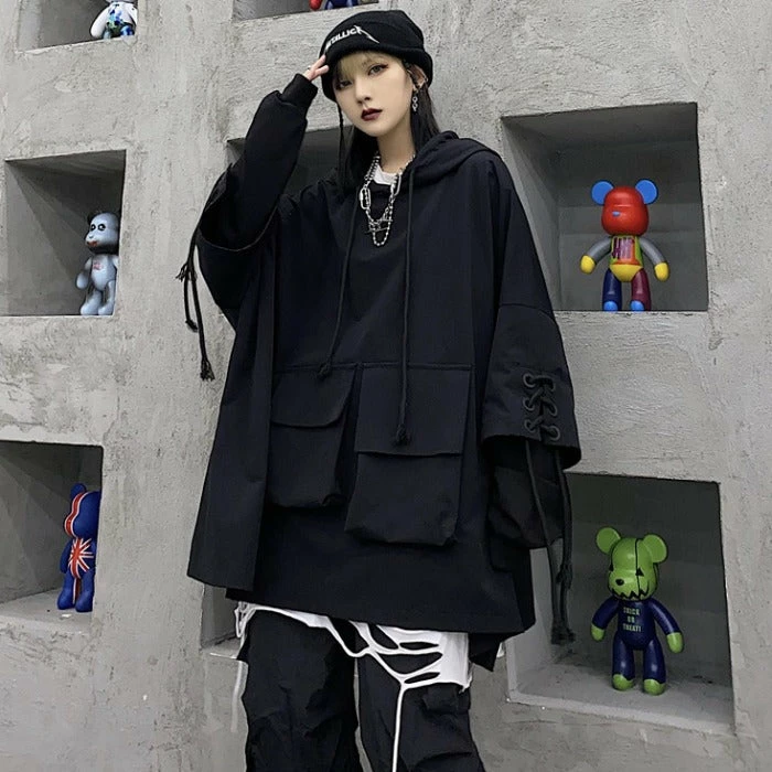 Unzzy HOT SALE Punk Workwear Hoodie KF82346 1 Unzzy HOT SALE Punk Workwear Hoodie KF82346