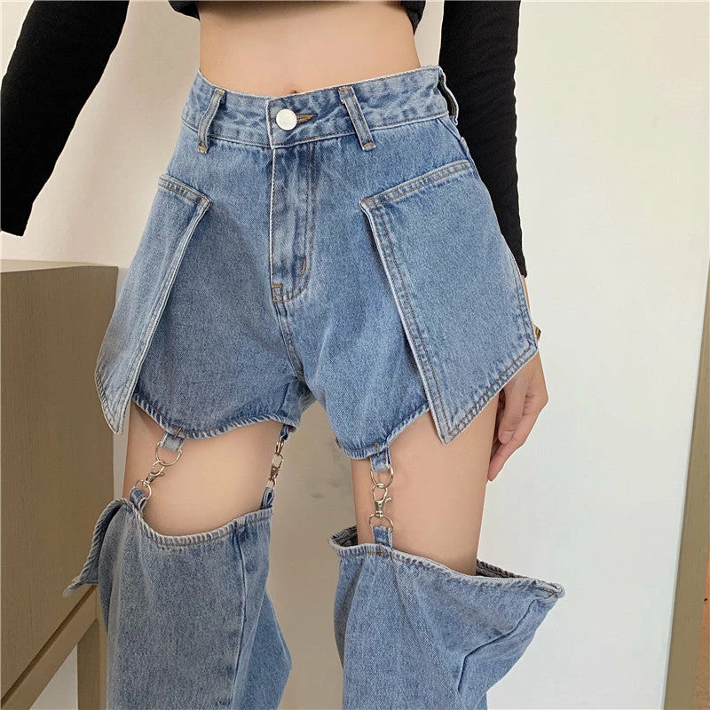 Unzzy HOT SALE Fashionable Detachable Jeans KF81994 4 Unzzy HOT SALE Fashionable Detachable Jeans KF81994