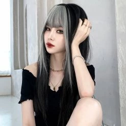 Unzzy Black And Silver Gradient Wig KF81667 HOT SALE